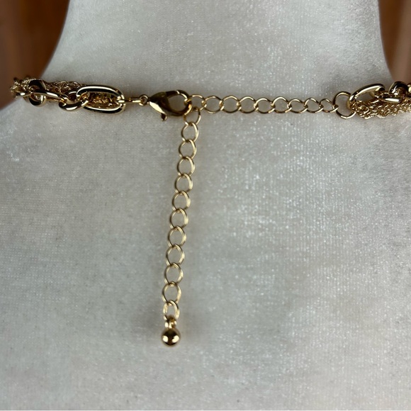 NEW - Macy's Multi Layered Strand Medallion Coin Pendant Gold Tone Necklace Glam - Picture 12 of 16